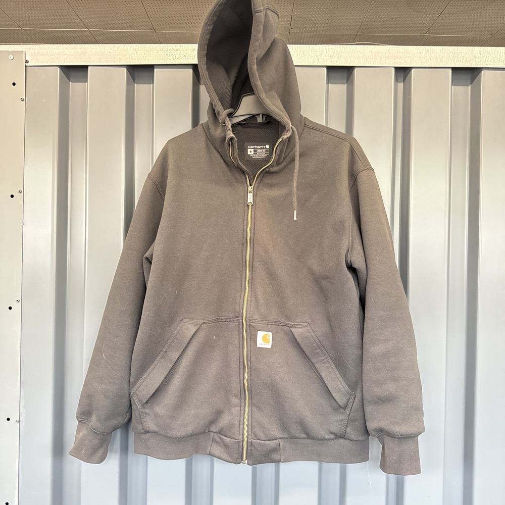 Carhartt Mens Rain Defender Men's M Loose Lined Full Zip Hoodie Grey